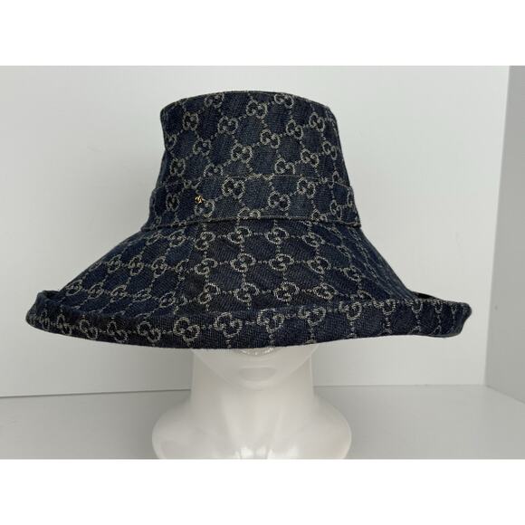 Gucci Blue Denim Wide Brim Hat - Picture 1 of 10